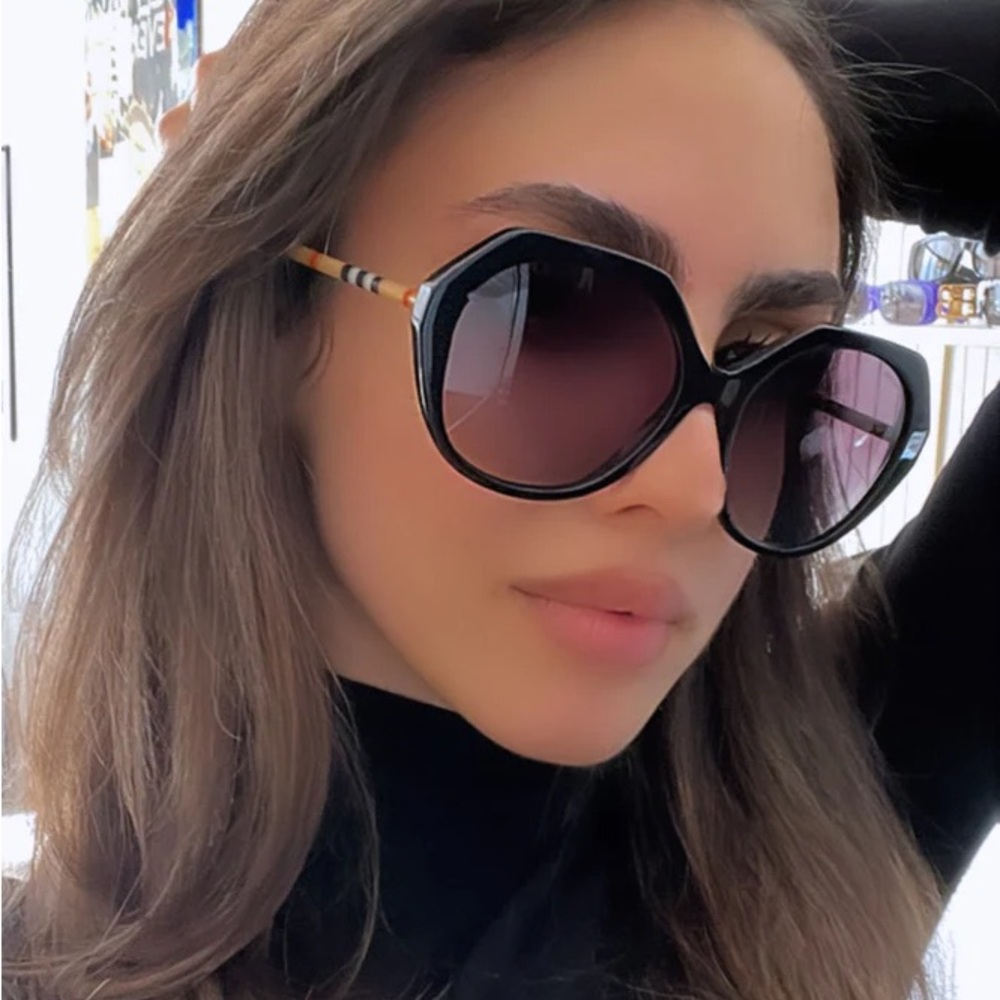 BURBERRY BE4375 38538G Vanessa Black Grey Gradient 55 mm Women's Sunglasses